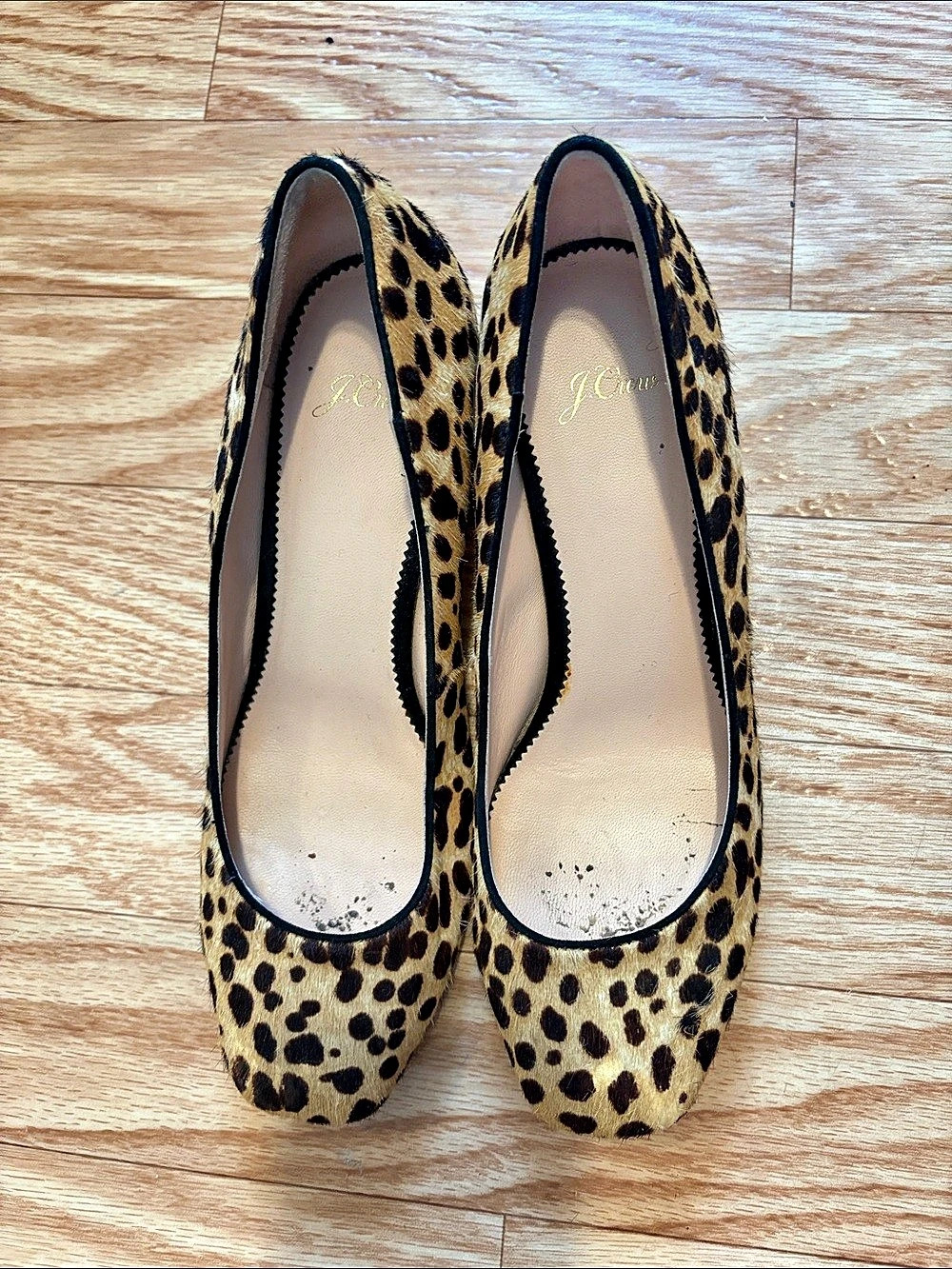 J.Crew Collection Calf Hair Stack/Block Heel